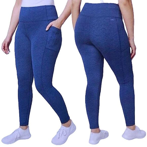 Mondetta Blue Performance Luxury High-Waist Active Leggings Size Medium - Picture 1 of 8
